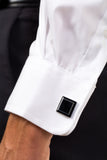 Closeup View Of Athletic Fit Missionary Dress Shirt With Cuff Link