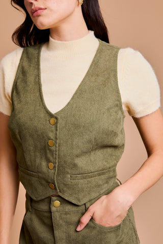 CORD CROP VEST