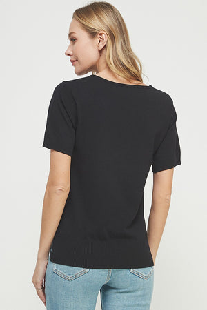 Short Sleeve Fine Gauge Pullover