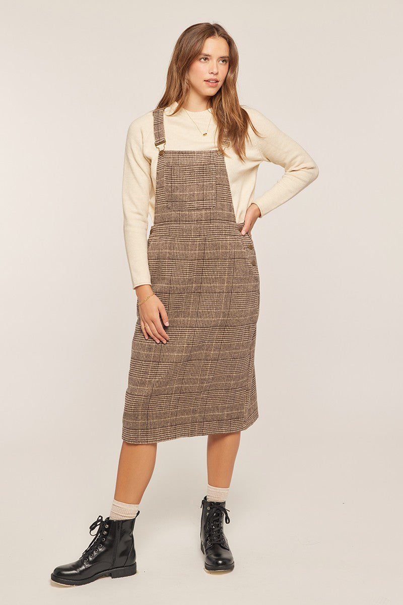 plus size brown plaid dress Plus Size Western Plaid Balloon Sleeves Boutique Fall Fashion Dress