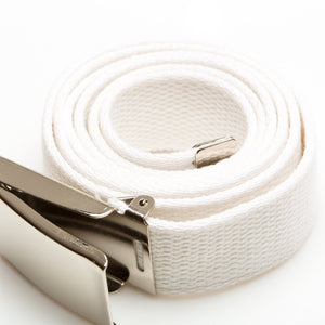 Men's Webbed White Temple Belt