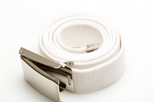 Men's Webbed White Temple Belt