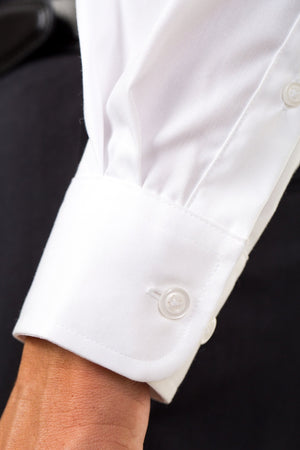 Cuff Closeup View On Our Boy's White Dress Shirt