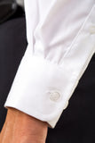 Close-Up Of Our Top-Selling Fitted Men's White Dress Shirt