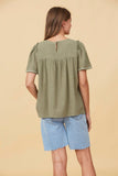 Relax Textured Embroidered Top