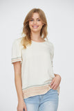 Relax Lace Trim Embroidered Top